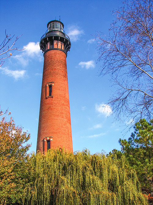 The Currituck Beach lighthouse is a twin with the lighthouse show on the netflix series Outer Banks.