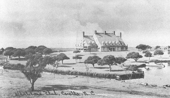 Vintage film photo of the historic Whalehead Club in Corolla, North Carolina. 