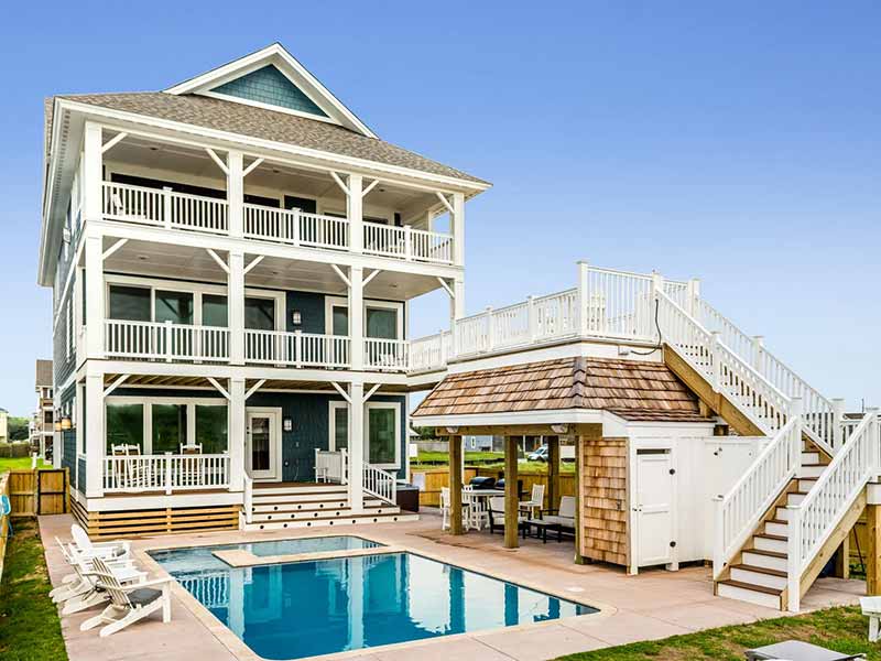 Pool picture of OBX vacation rental home named Ocean Star