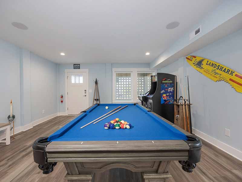 Games Room pic from a vacation rental home for a kid friendly blog