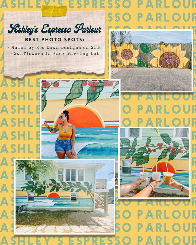 Ashley's Espresso Parlour is one of the best Instagram photo spots on the Outer Banks
