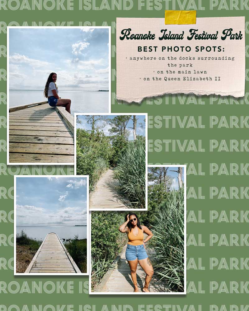 Roanoke Island Festival park has great paths and spots for Outer Banks Instagrams.