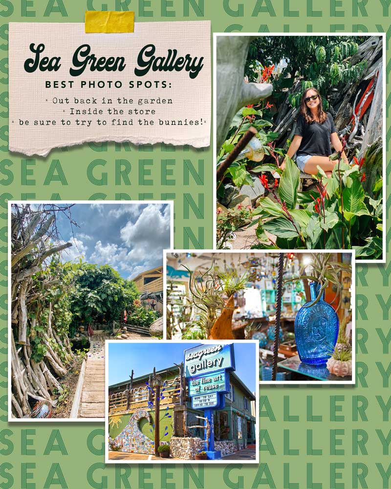 Seagreen Gallery in Nags Head, NC provides a great backdrop for Instagram photos on the Outer Banks