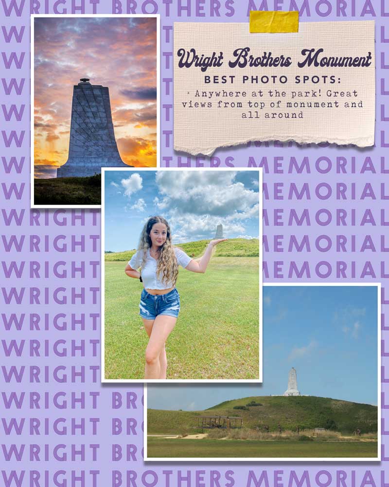The Wright Brothers Monument is home to rich Outer Banks history and great instagram locations!