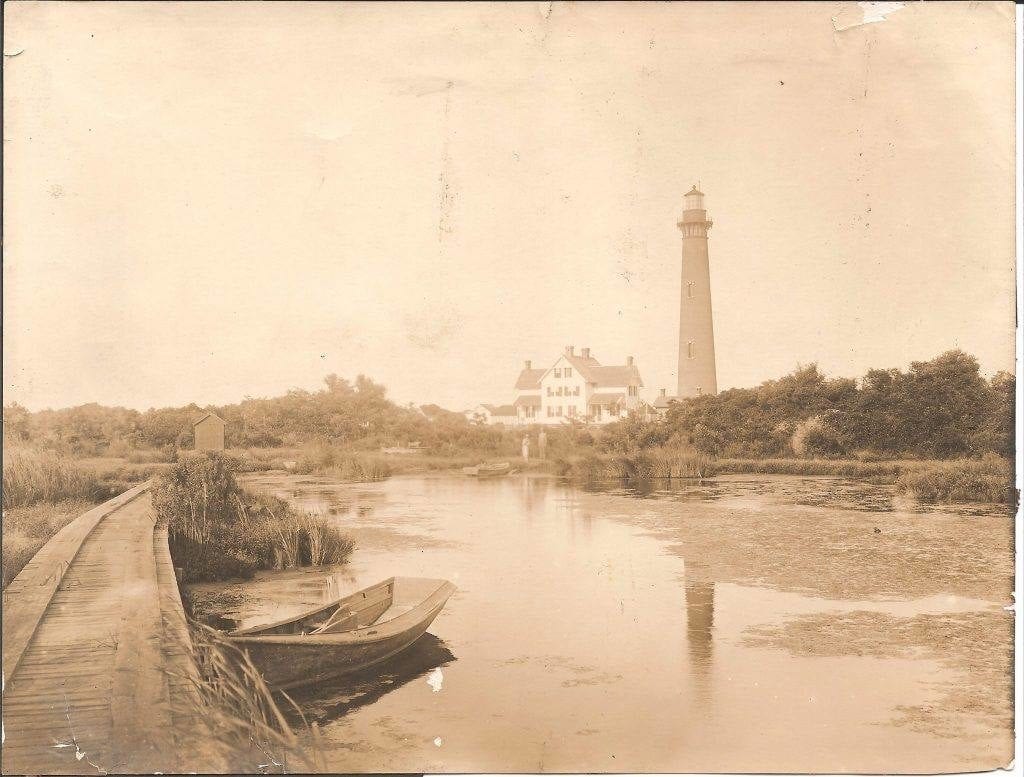 Vintage photo of the Currituck Lighthouse in Corolla, North Carolina. 