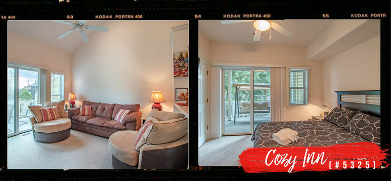 Film style Kodak Portra 400 photos of interior of Outer Banks vacation condo in Kill Devil Hills, NC
