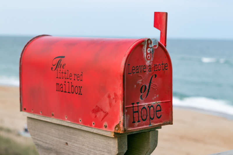 Little Red Mailbox at Glenmere Beach Access in Kill Devil Hills, NC