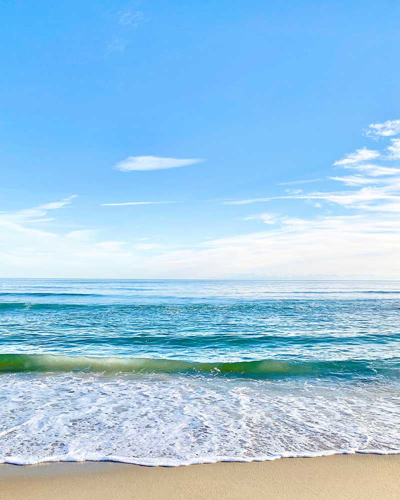 Beautiful blue beach in Nags Head, NC on the Outer Banks