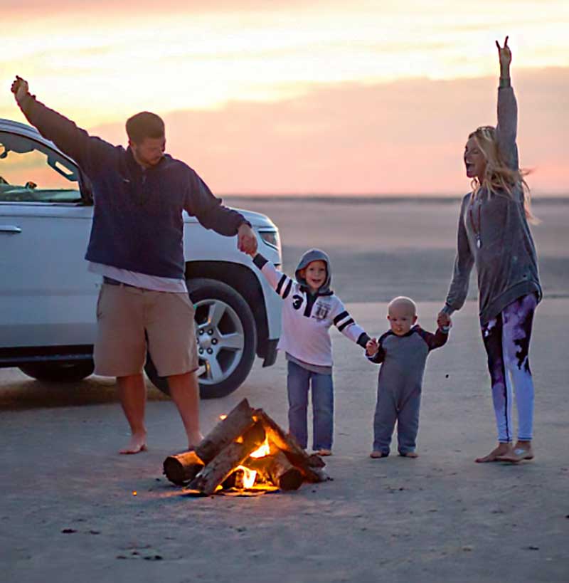 Family bonfire on the Outer Banks in November