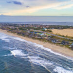 Aerial photo of the shoreline of Nags Head, North Carolina