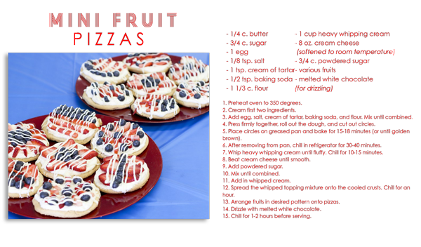 Mini fruit pizza 4th of july recipe