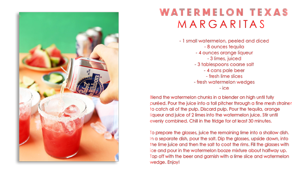 Watermelon Texas margarita 4th of July recipe