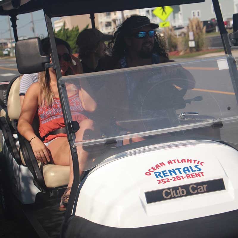 Ocean Atlantic Rentals golf carts make it easy for you to get to the beach or community pool. 