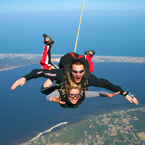 Conquer your biggest fear with an Outer Banks skydiving adventure. 