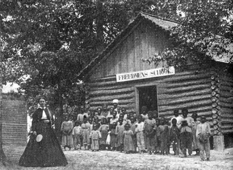 The school for Freedmen on Roanoke Island allowed former slaves access to education. 