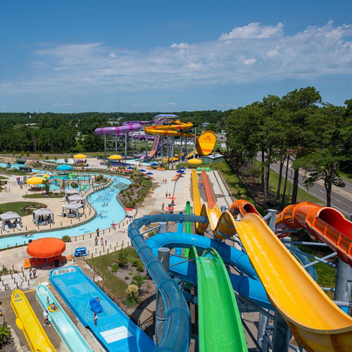 This wet and wild theme park features over 30 rides, slides, and attractions!