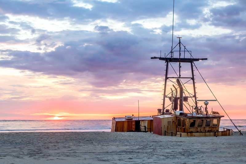 The graveyard of the Atlantic is found off the coast of Hatteras Island and is home to over 2,000 shipwrecks.