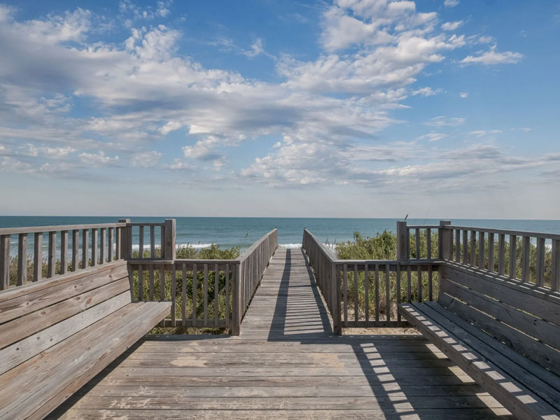 Ocean view of an oceanfront Outer Banks rental. 