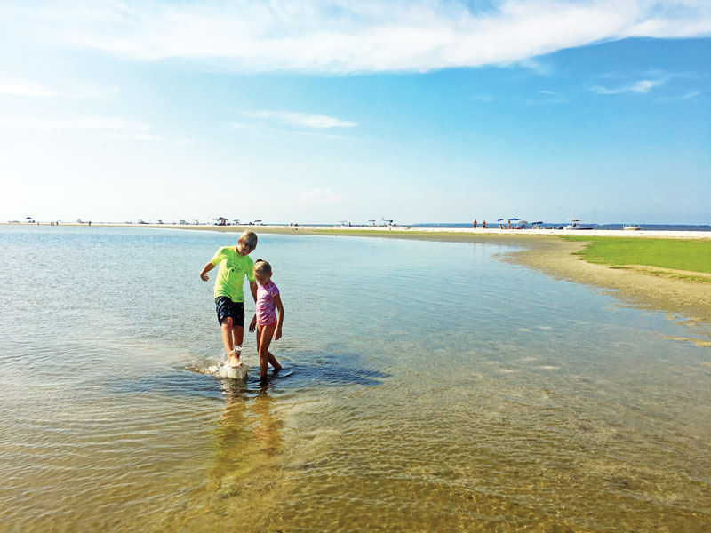 Allowing kids to swim in the sound is a great way to avoid rough oceans at the beach.