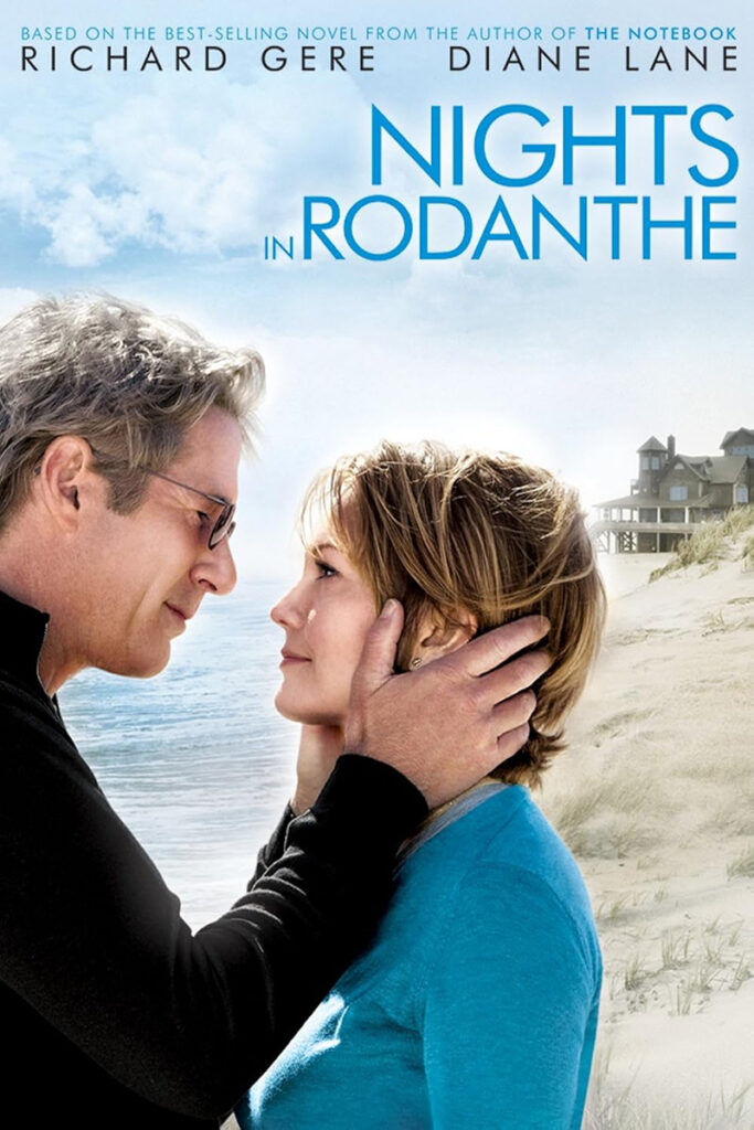 Nights in Rodanthe movie poster with sailboat at sunset